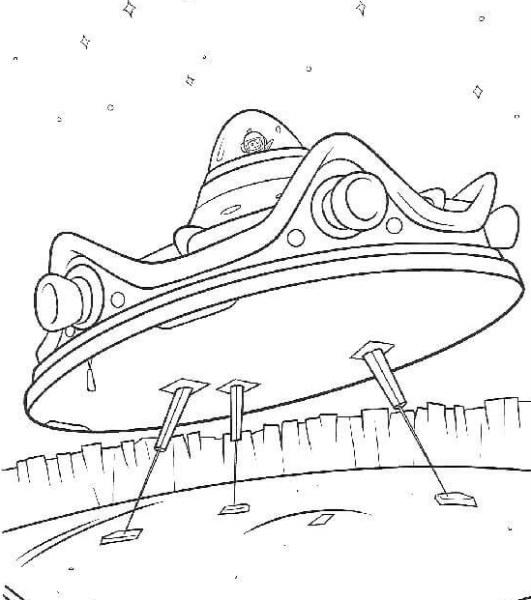 Летающая тарелка раскраска для детей