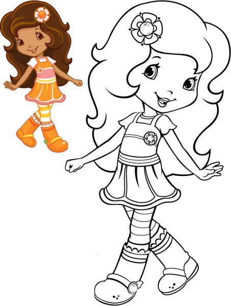 Кукла Земляничка Шарлотта раскраска