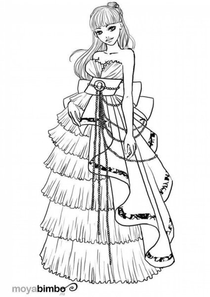 Модные девочки. Раскраска