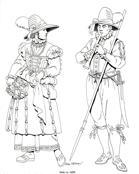 Средневековые люди черно белые