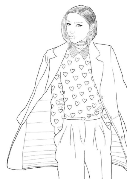 Раскраска одежда модная