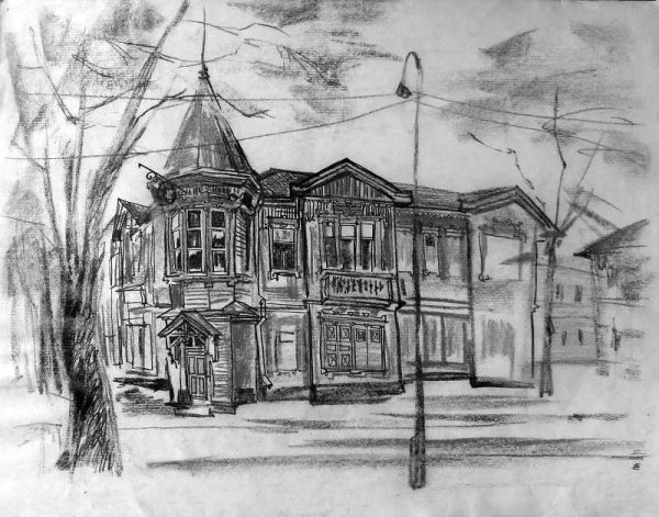 Старая архитектура в карандаше