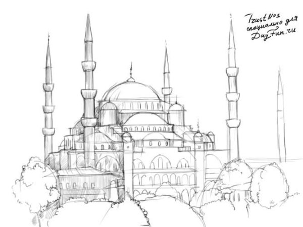 Мечеть сердце Чечни чертеж