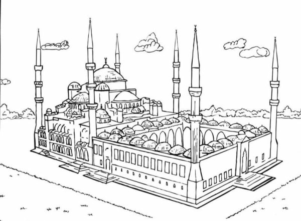 Раскраска мечеть сердце Чечни