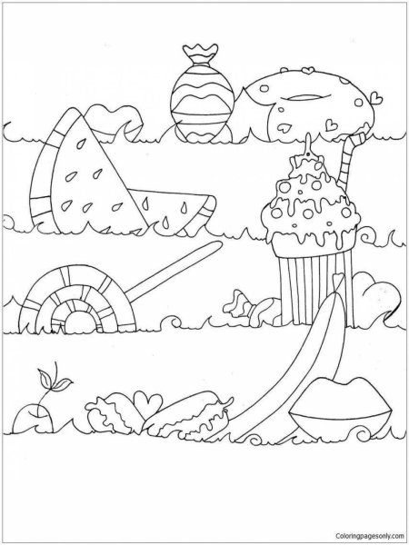 Раскраска мир сладостей