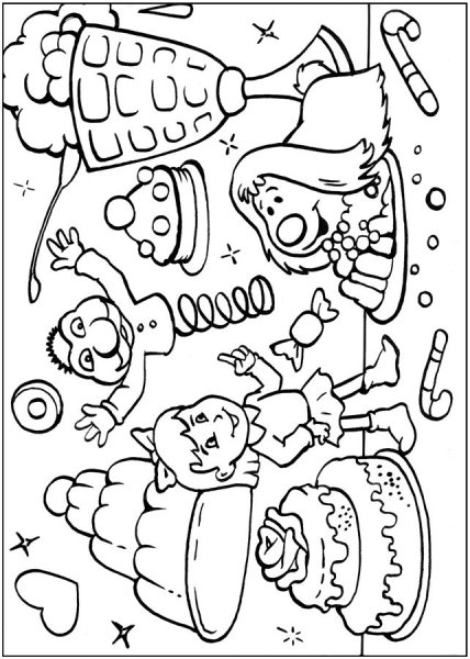 Страна сладостей раскраска