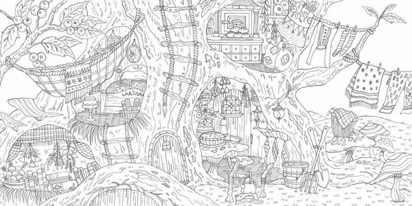 Фантазийный город раскраска