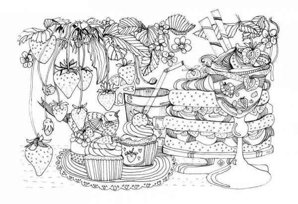 Раскраски антистресс еда