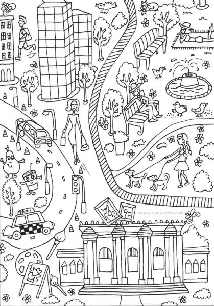 Раскраска парк аттракционов для детей