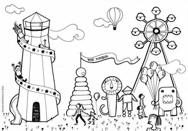 Раскраска парк аттракционов