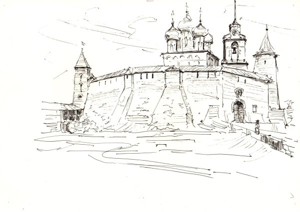 Троицкий собор Псков раскраска