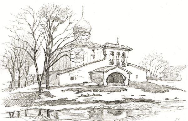 Архитектура Пскова рисунок