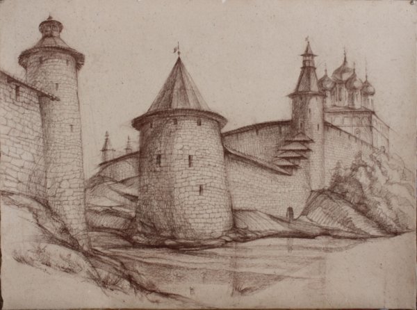 Древний город крепость Нижний Новгород рисунок