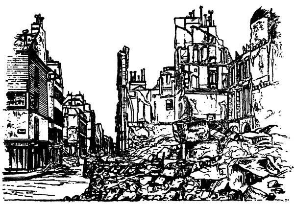 Разрушенный город Графика