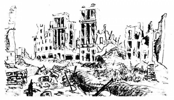 Сталинградская битва,Графика и рисунки дом Павлова