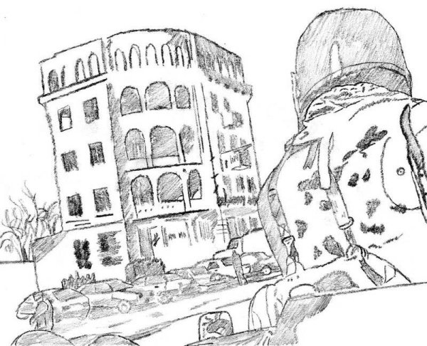 Разрушенные дома раскраска