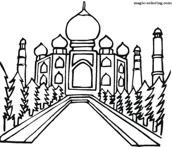 Достопримечательности Индии раскраски