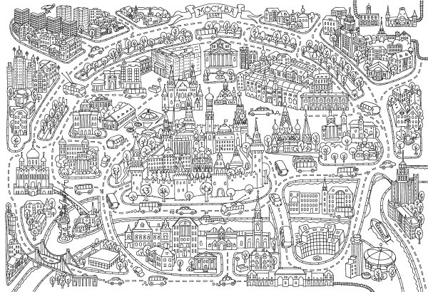 Раскраска город Москва
