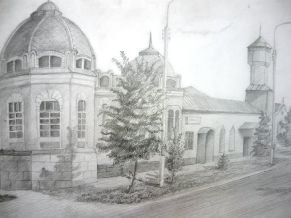 Город в прошлом в карандаше