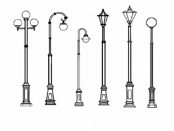 Фонарный столб вид спереди чертеж