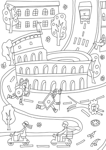 Достопримечательности Италии раскраска