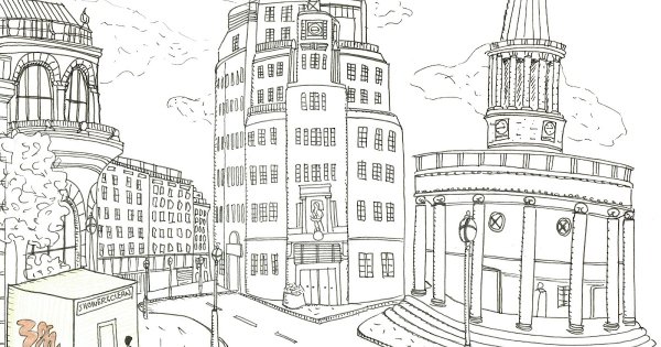 Центр города рисунок