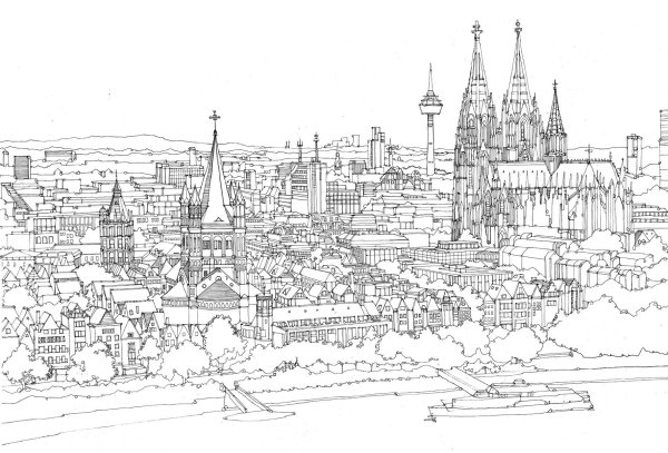 Панорама Москвы скетч