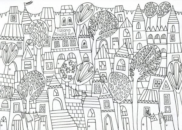 Раскраски город антистрес
