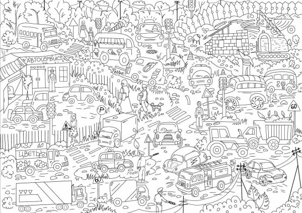 Большие раскраски для детей