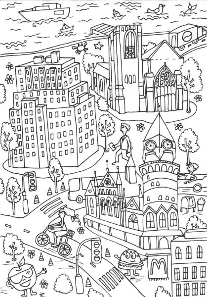 Раскраски здания и сооружения