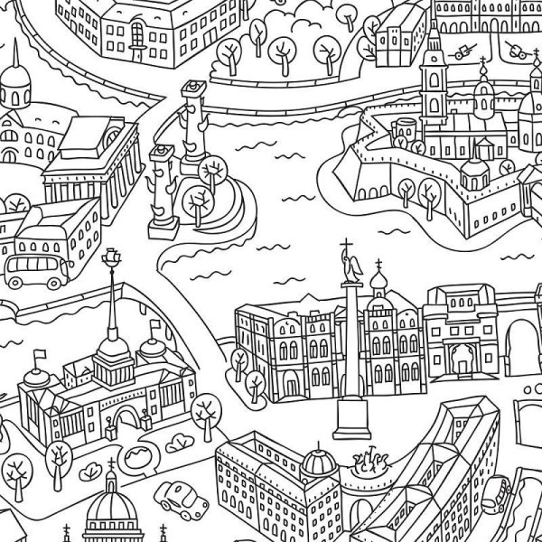 ГЕОДОМ карта-раскраска. Санкт-Петербург