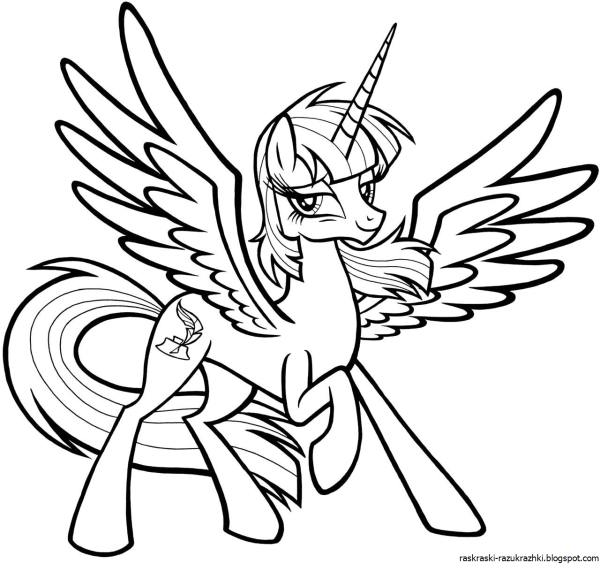 Милая пони раскраска