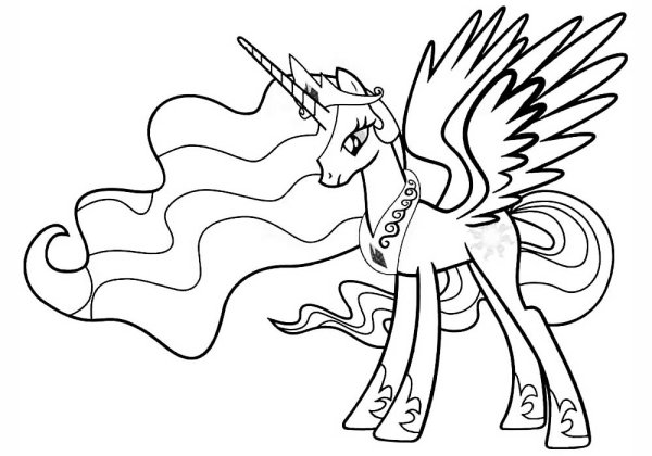 Раскраски пони принцесса Селестия