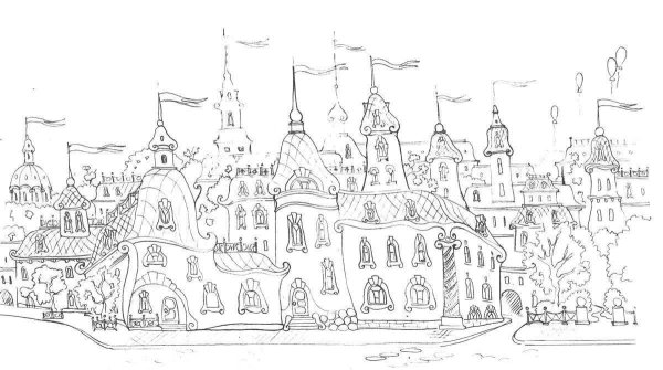 Эскиз сказочного города