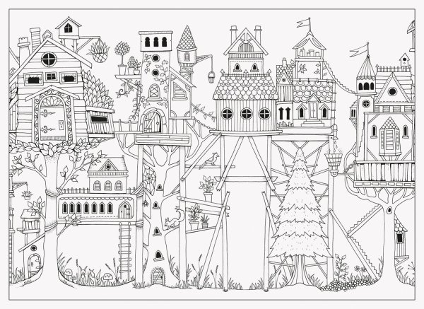 Раскраска сказочный городок