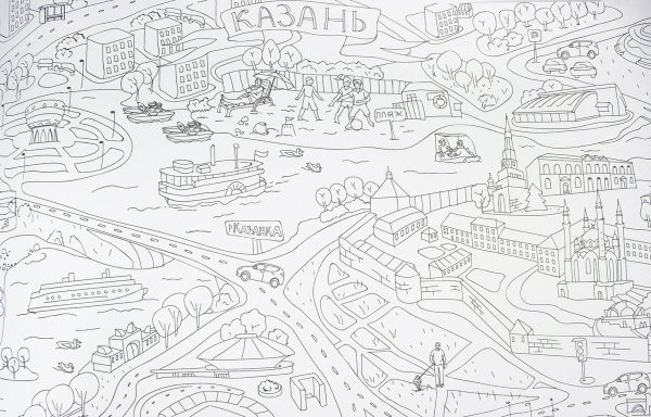 Карта города раскраска