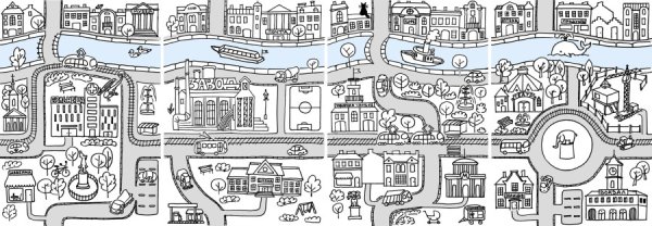 План города раскраска