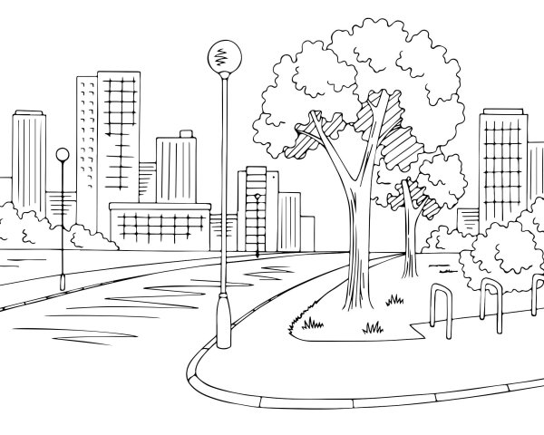 Парк раскраска для детей