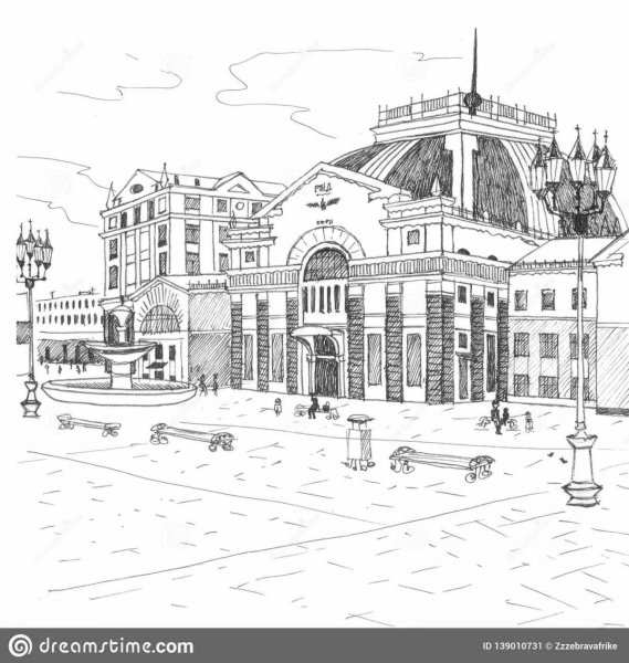 Раскраска здания вокзала
