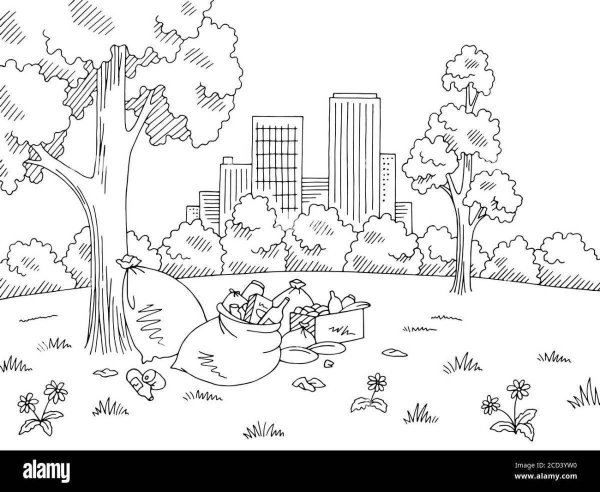 Раскраска мусор в природе