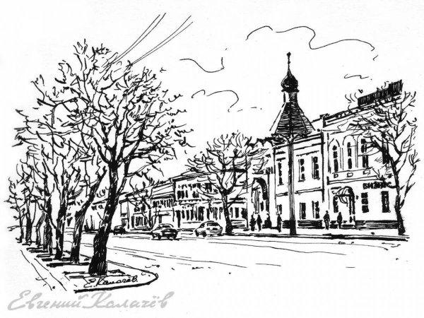 Городской пейзаж раскраска