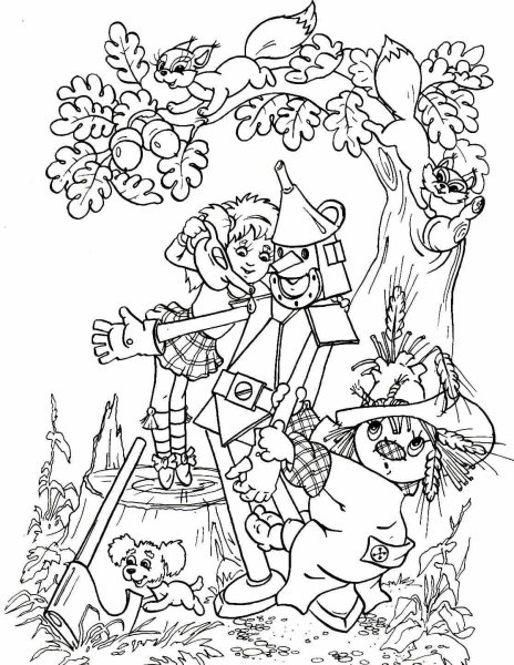 Раскраска Элли из сказки волшебник изумрудного города