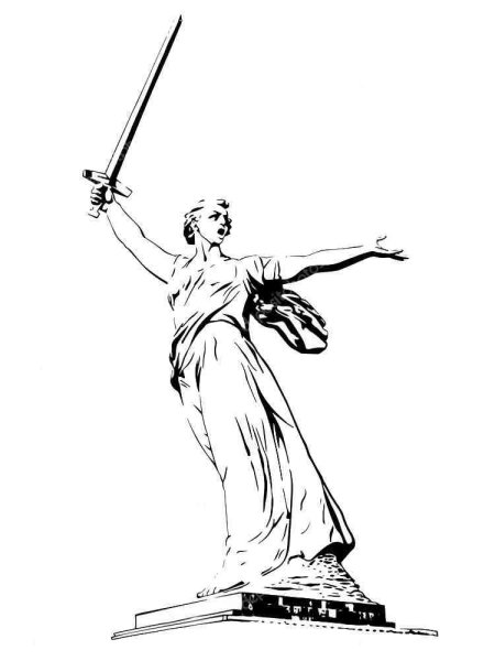 Родина-мать Волгоград рисунок