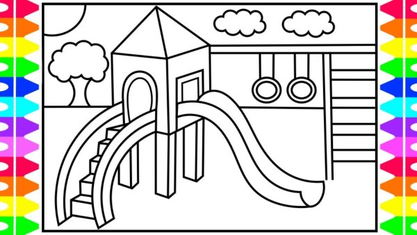 Раскраски детские площадки
