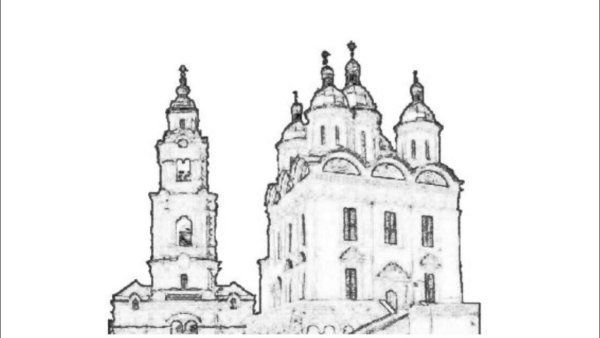 Успенский собор Астрахань рисунок
