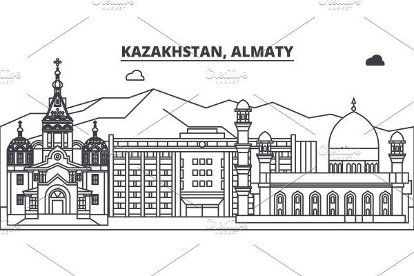 Раскраска достопримечательности Алматы для детей