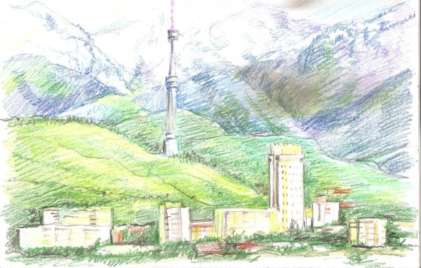 Раскраска достопримечательности Алматы для детей