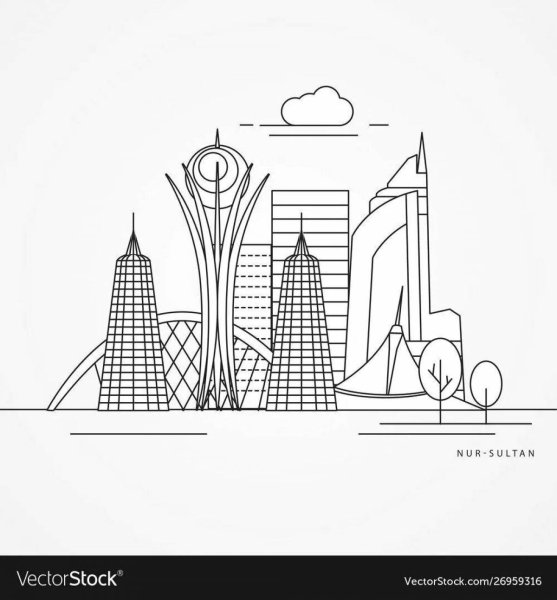 Раскраска город Астана для детей