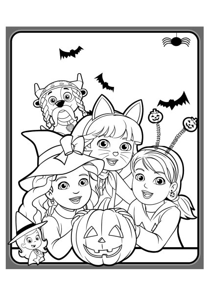 Даша и ее друзья раскраска