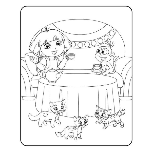 Даша и друзья приключения в городе раскраска